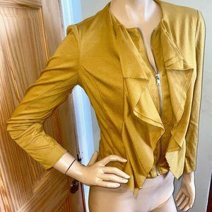 Sunny Leigh Ruffle Zip Sweater Blazer Jacket